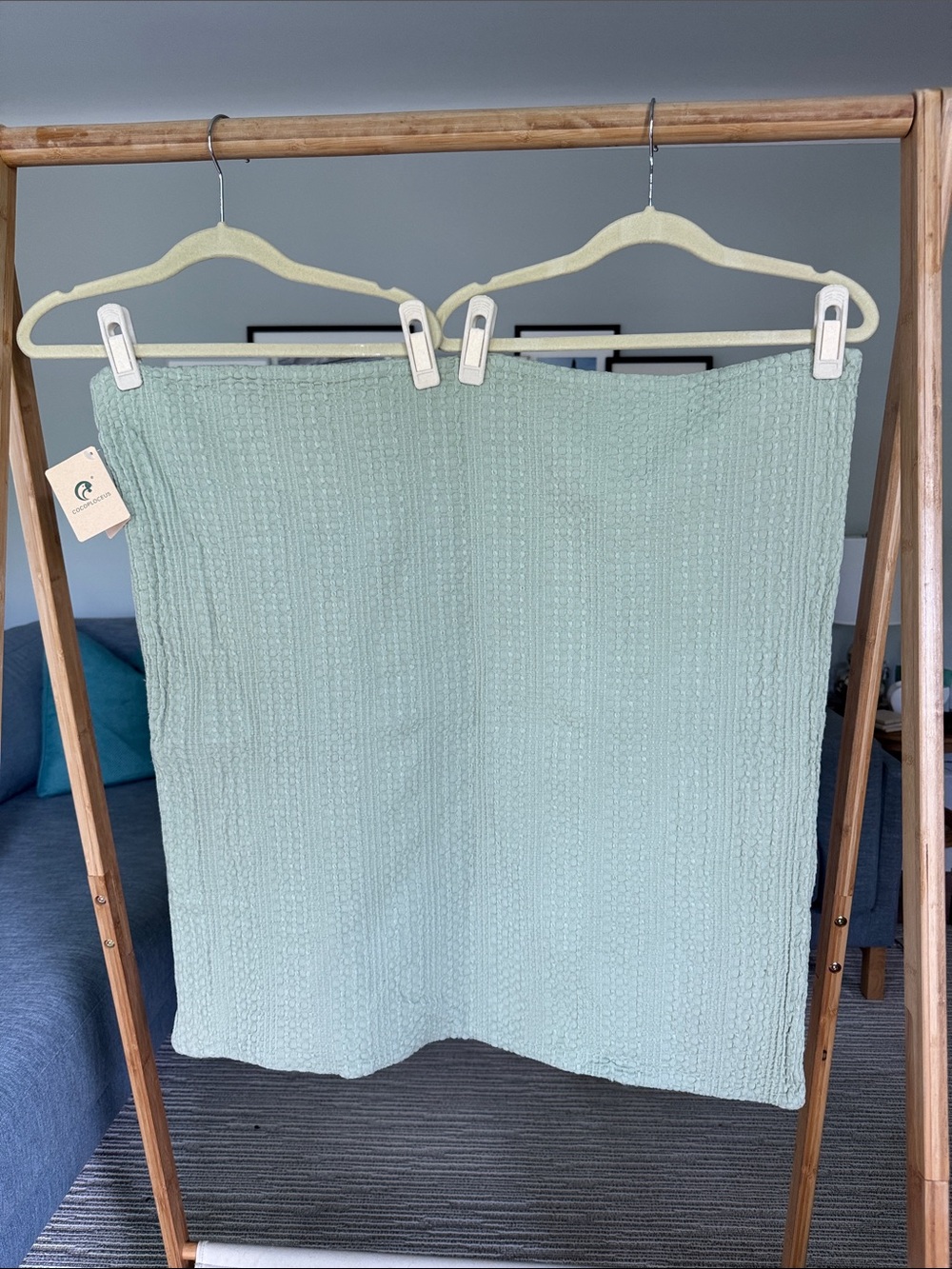 Quilted Sage / Mint Green Euro Pillow Sham Set of 2 - NWT Cozy Bedding